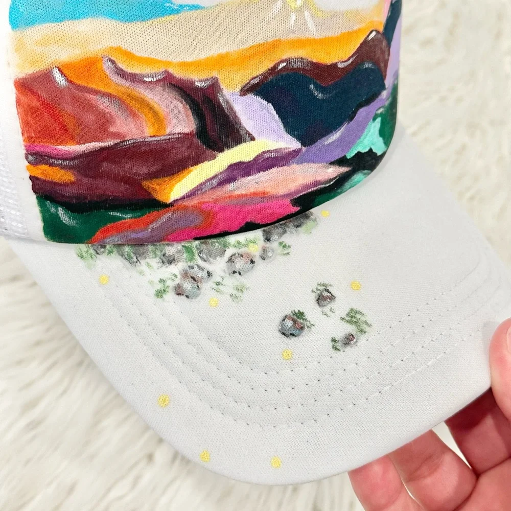 Landscape Colorful Women's Handmade Cap Hat Summer